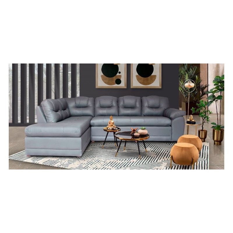 Sala Modular Izquierda de Piel Verona Gris