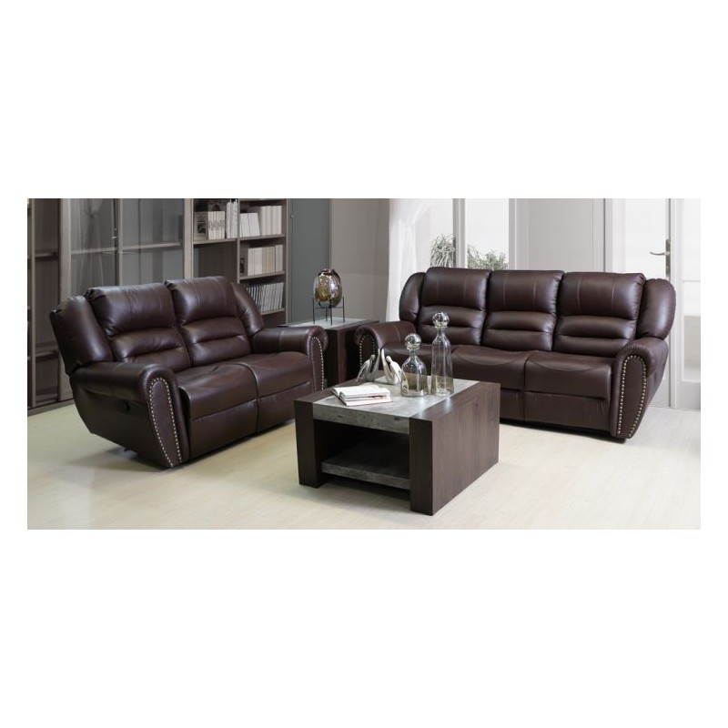 Sala de Piel Reclinable Magnus Plus Café